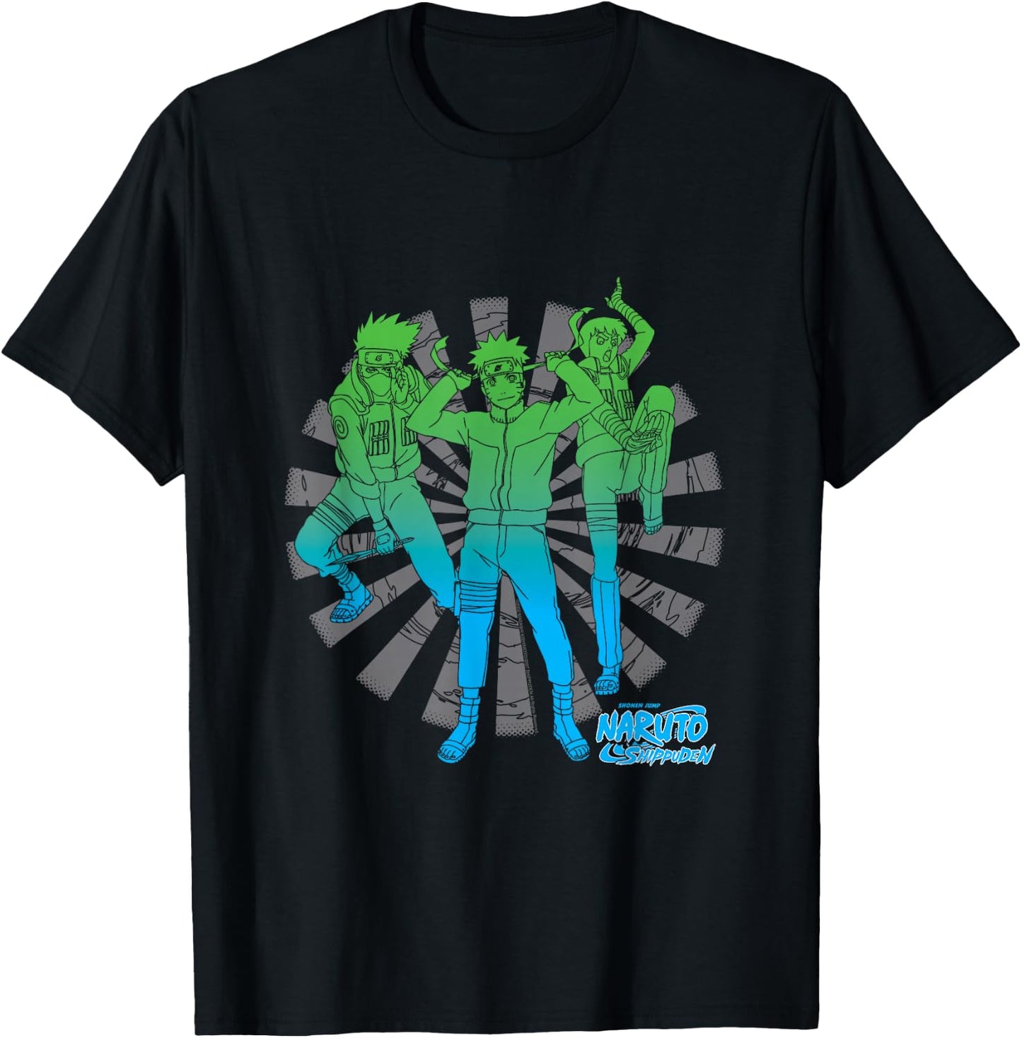 Naruto Shippuden Naruto Rock Lee Kakashi Anime T-Shirt - T-Shirt | Black
