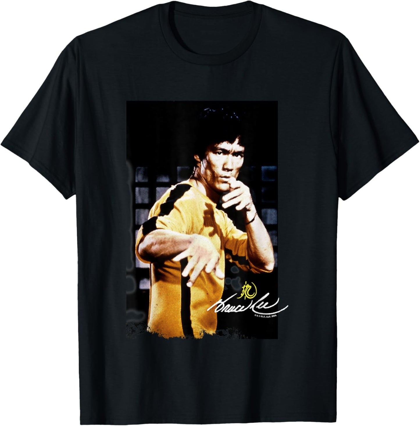 Bruce Lee Game of Death Iconic Yellow Suit Poster Vintage T-Shirt - T-Shirt | Black