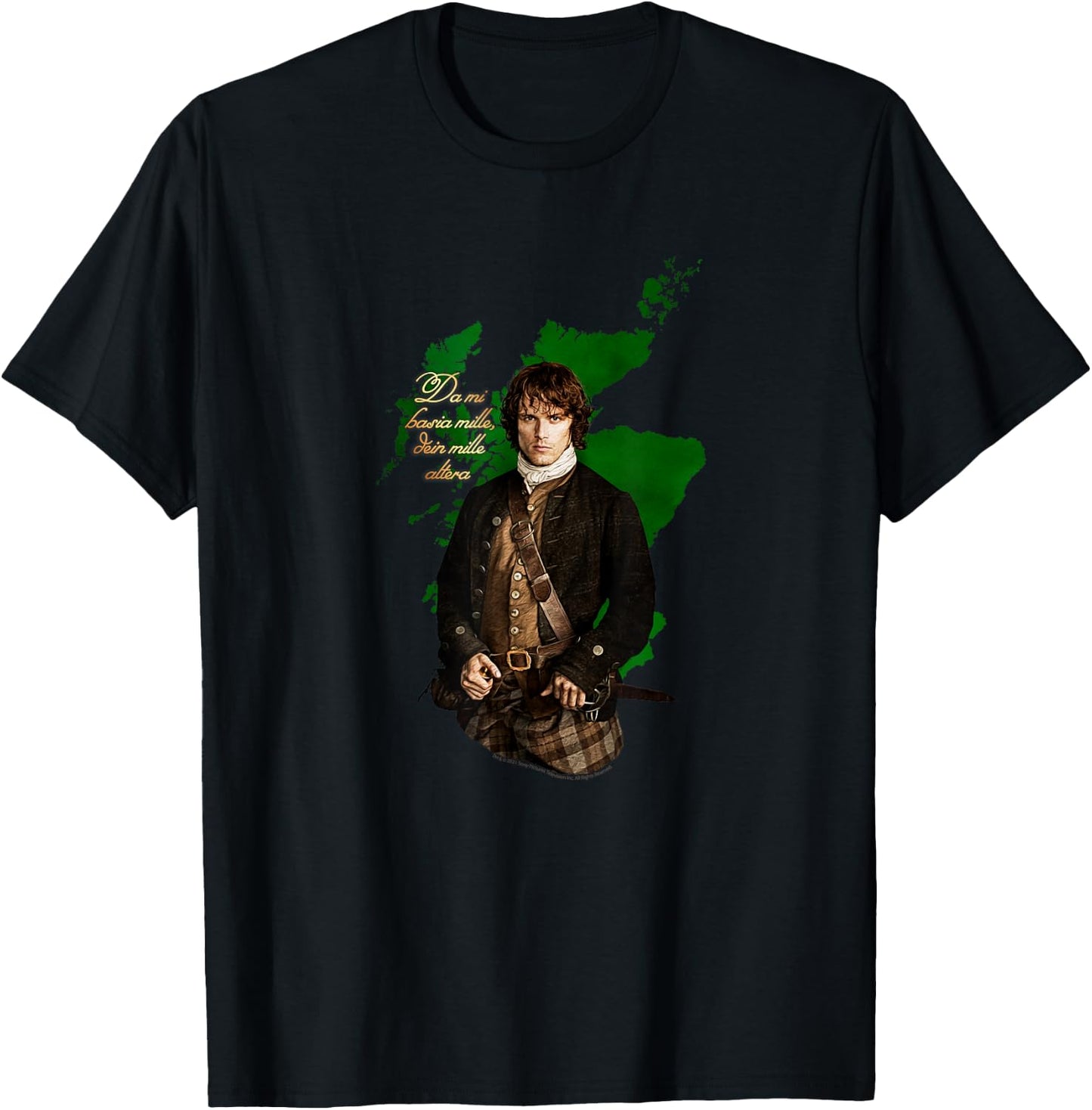 Outlander Jamie with Map T-Shirt - T-Shirt | Black