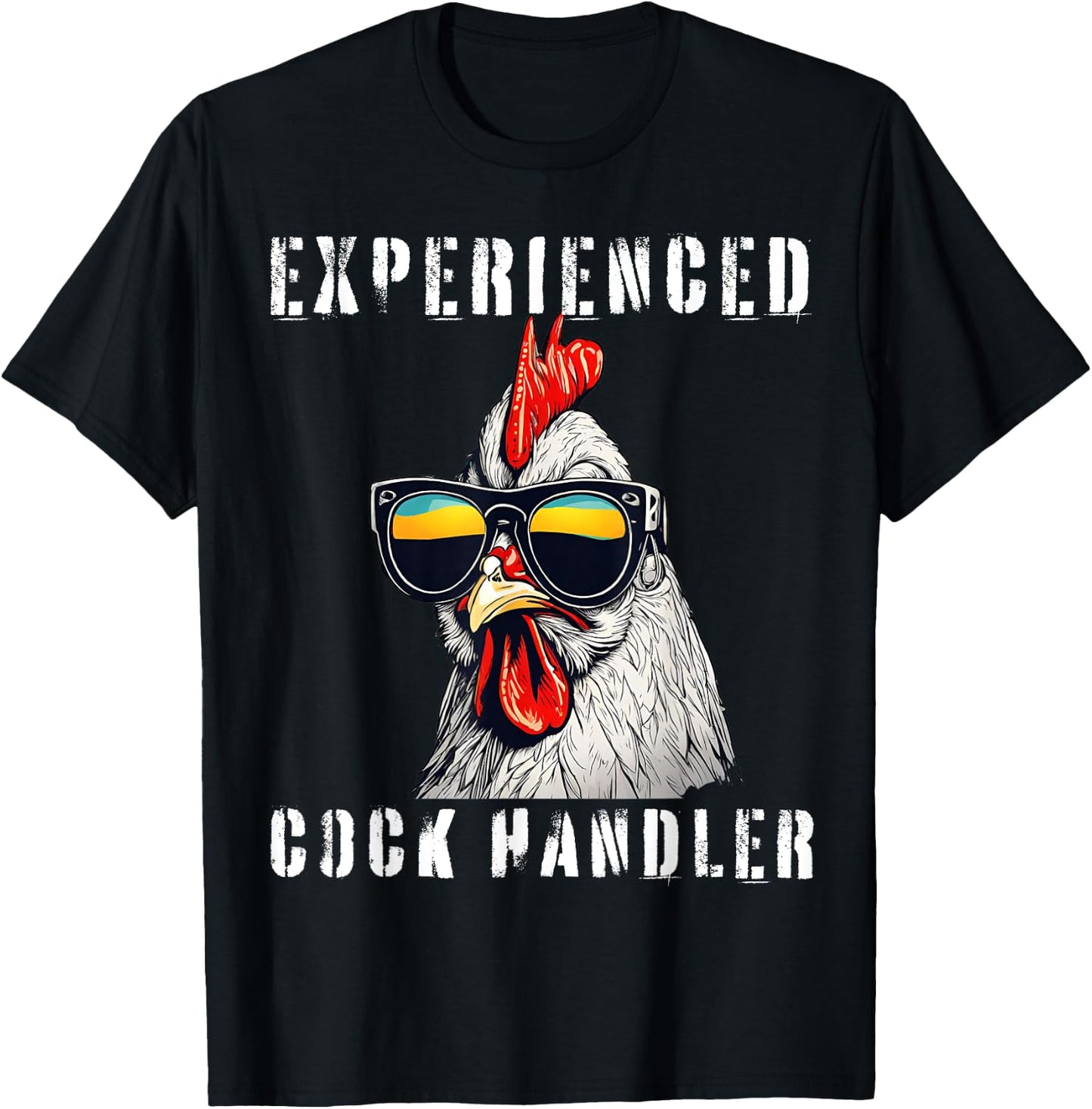 Experienced Cock Handler Funny Rooster T-Shirt - T-Shirt | Black