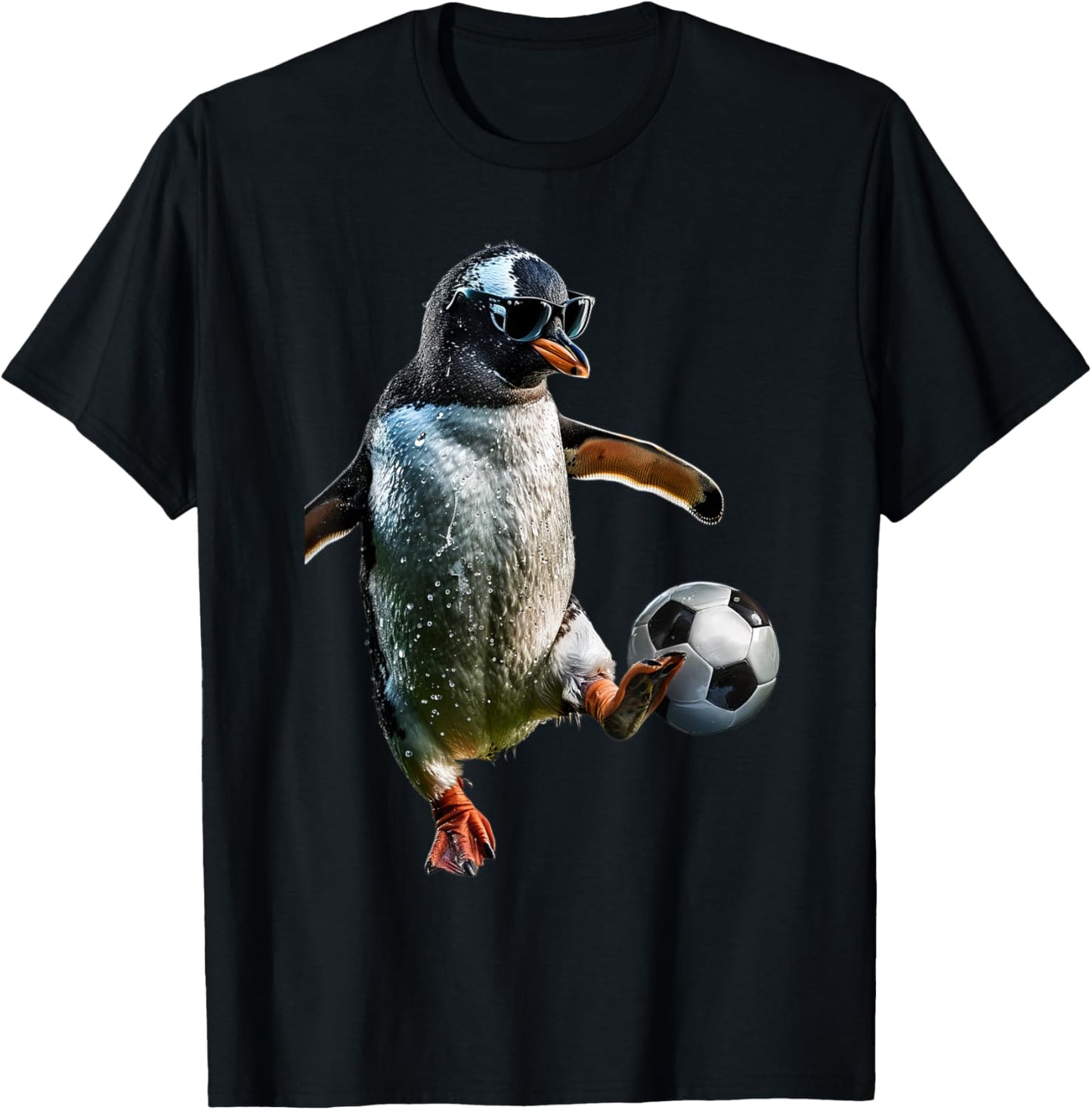 Penguin Soccer Football T-Shirt - T-Shirt | Black