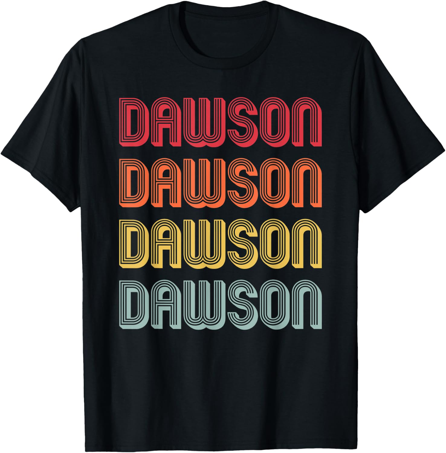 DAWSON Gift Surname Funny Retro Vintage 80s Birthday Reunion T-Shirt - T-Shirt | Black