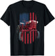 Patriotic Vintage Cub Farm Tractor American Flag USA Pride Men T-Shirt - T-Shirt | Black