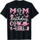 Mom Of The Birthday Cow-Girl Rodeo Cow Girl Birthday T-Shirt - T-Shirt | Black