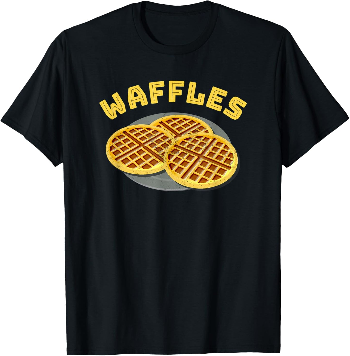 Chicken Waffles Funny Halloween Couple Costume Waffles Half T-Shirt - T-Shirt | Black