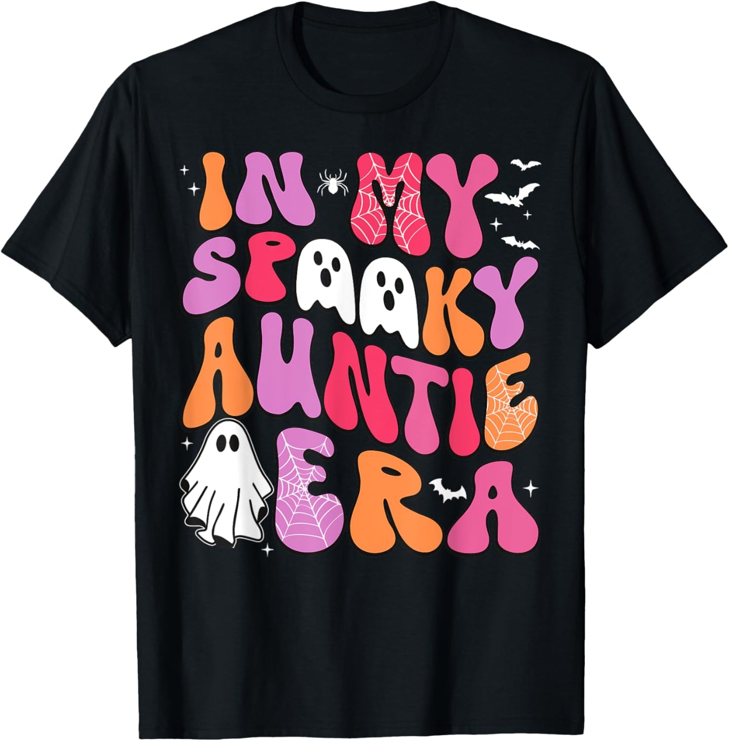 In My Spooky Auntie Era Auntie Halloween Funny Spooky Aunt T-Shirt - T-Shirt | Black