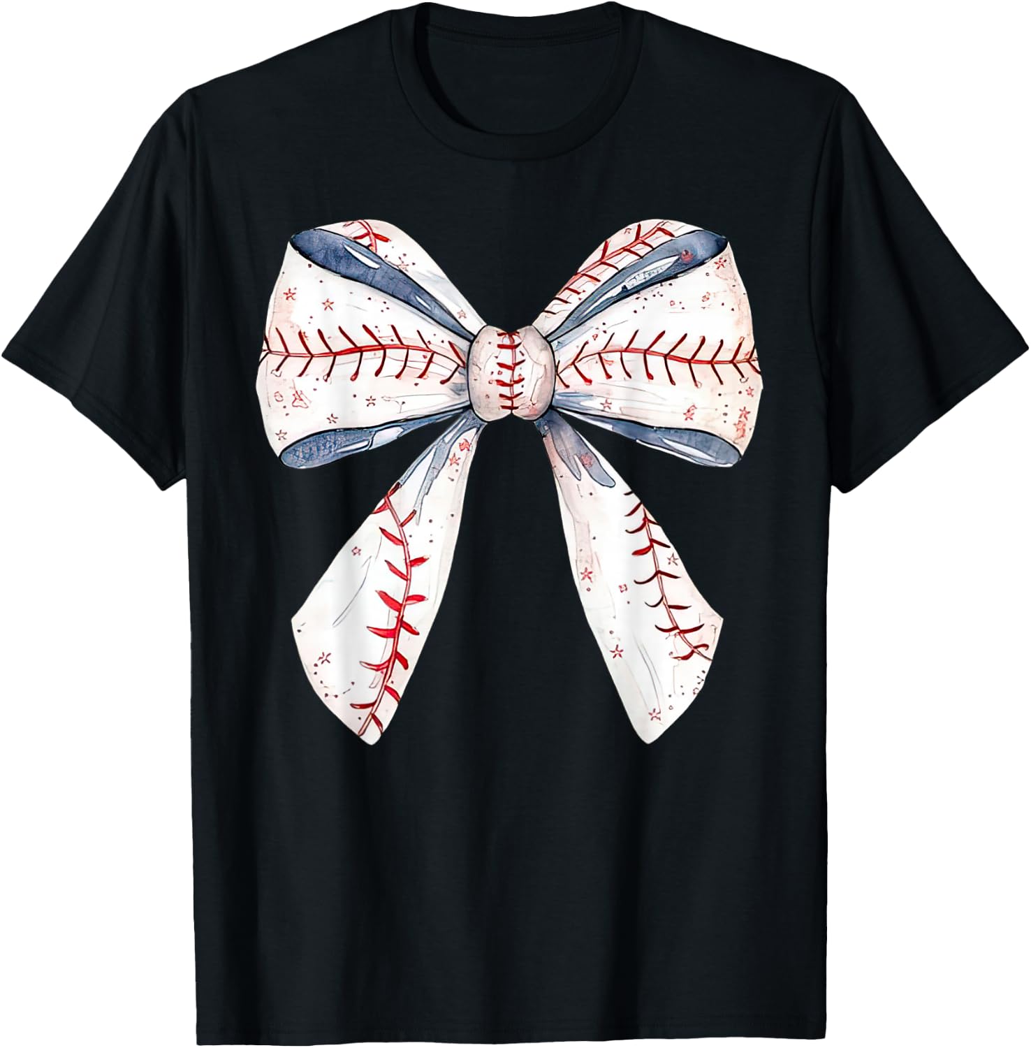 Baseball Mom Coquette Bow Mothers Day Baseball Mama T-Shirt - T-Shirt | Black