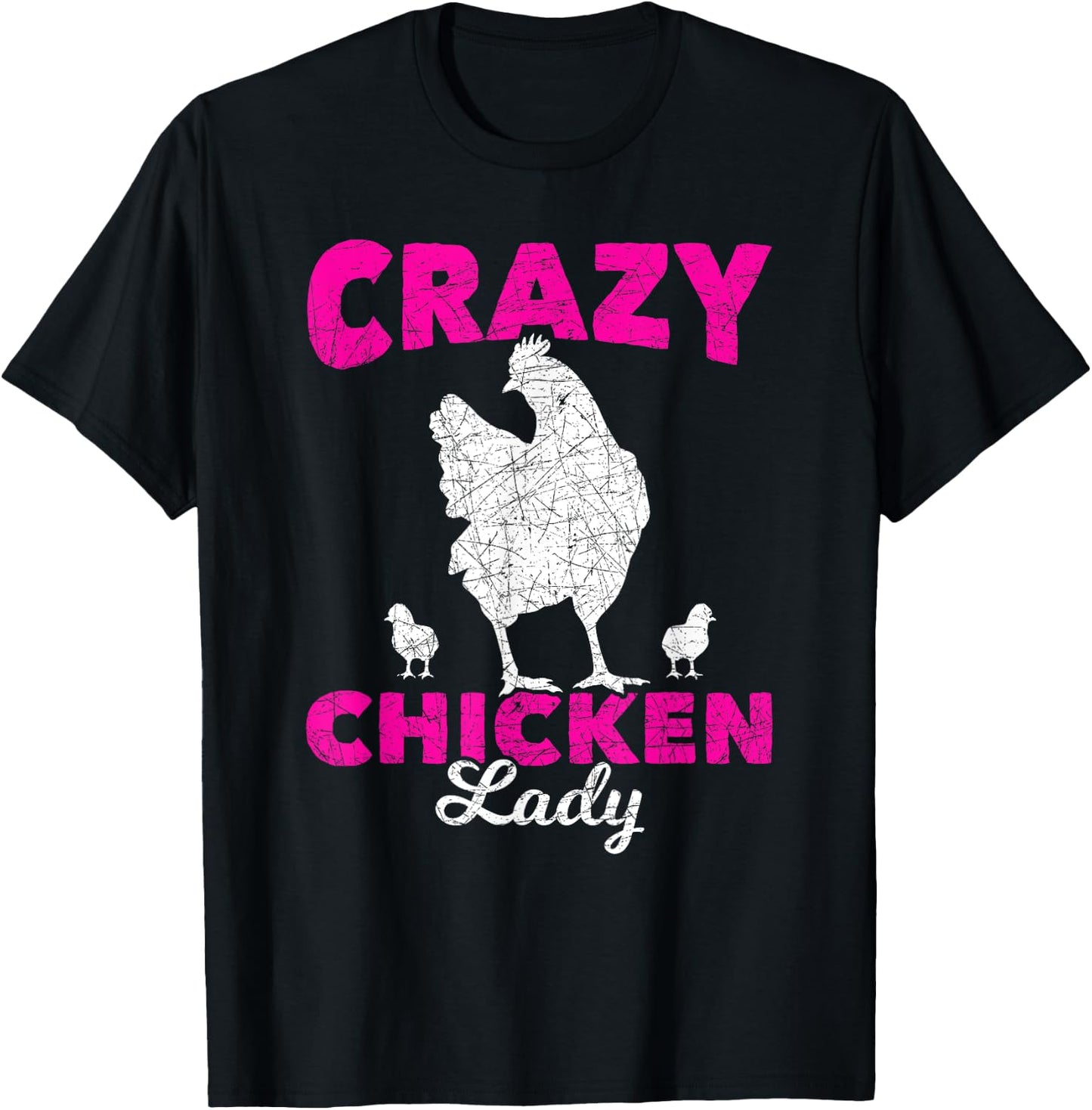 Crazy Chicken Lady Chicken T-Shirt - T-Shirt | Black