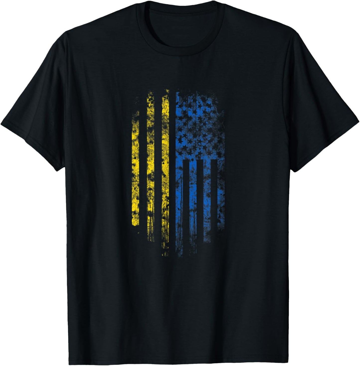 Ukrainian American Flag - Ukraine and USA Pride Kids Men T-Shirt - T-Shirt | Black