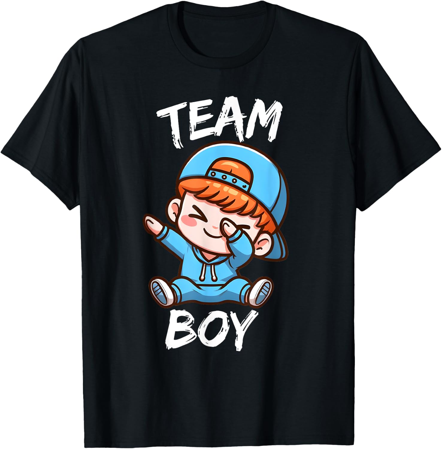 Gender Reveal Party Team Boy Red Hair Baby Announcement T-Shirt - T-Shirt | Black