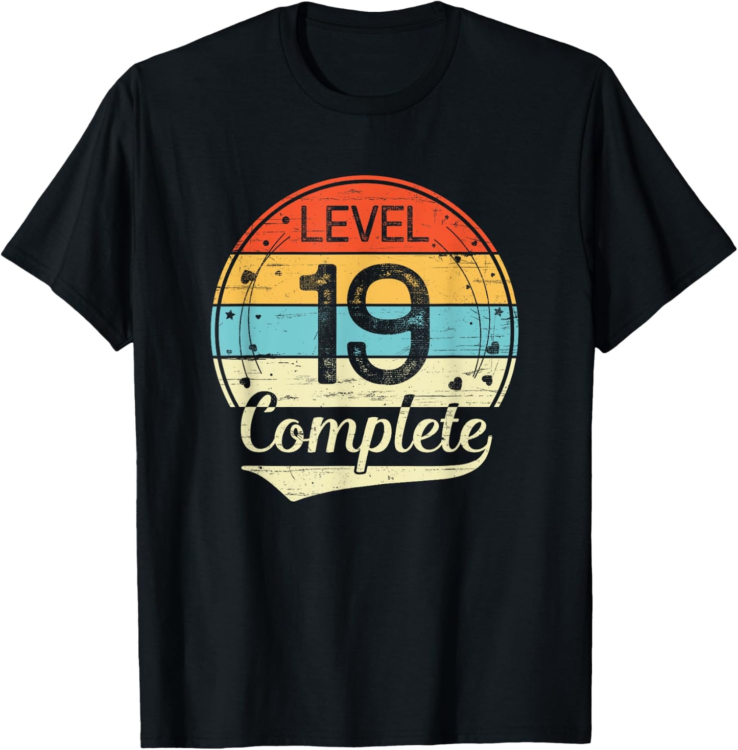 Level 19 Complete Retro 19th Wedding Anniversary T-Shirt - T-Shirt | Black