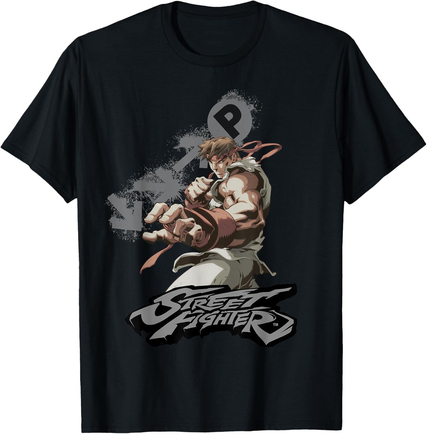 Street Fighter Ryu Portrait Fireball Epic Showdown Gamer T-Shirt - T-Shirt | Black