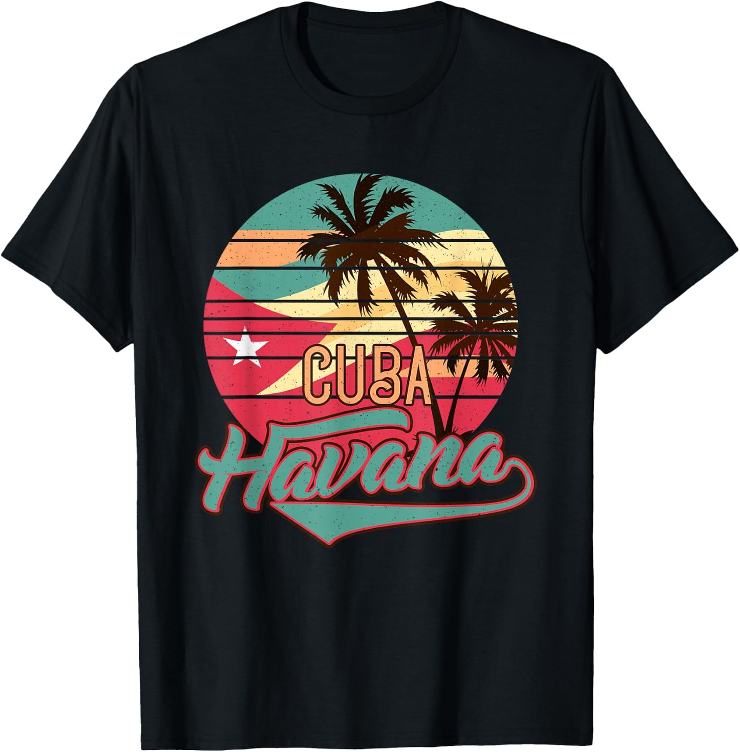 Retro Havana Cuba Vintage Caribbean Cuban Souvenir Small T-Shirt - T-Shirt | Black