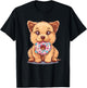 Cute Dog With Donut I Kids Dog T-Shirt - T-Shirt | Black
