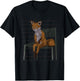 Awkward Sitting Fox Dank Meme T-Shirt - T-Shirt | Black