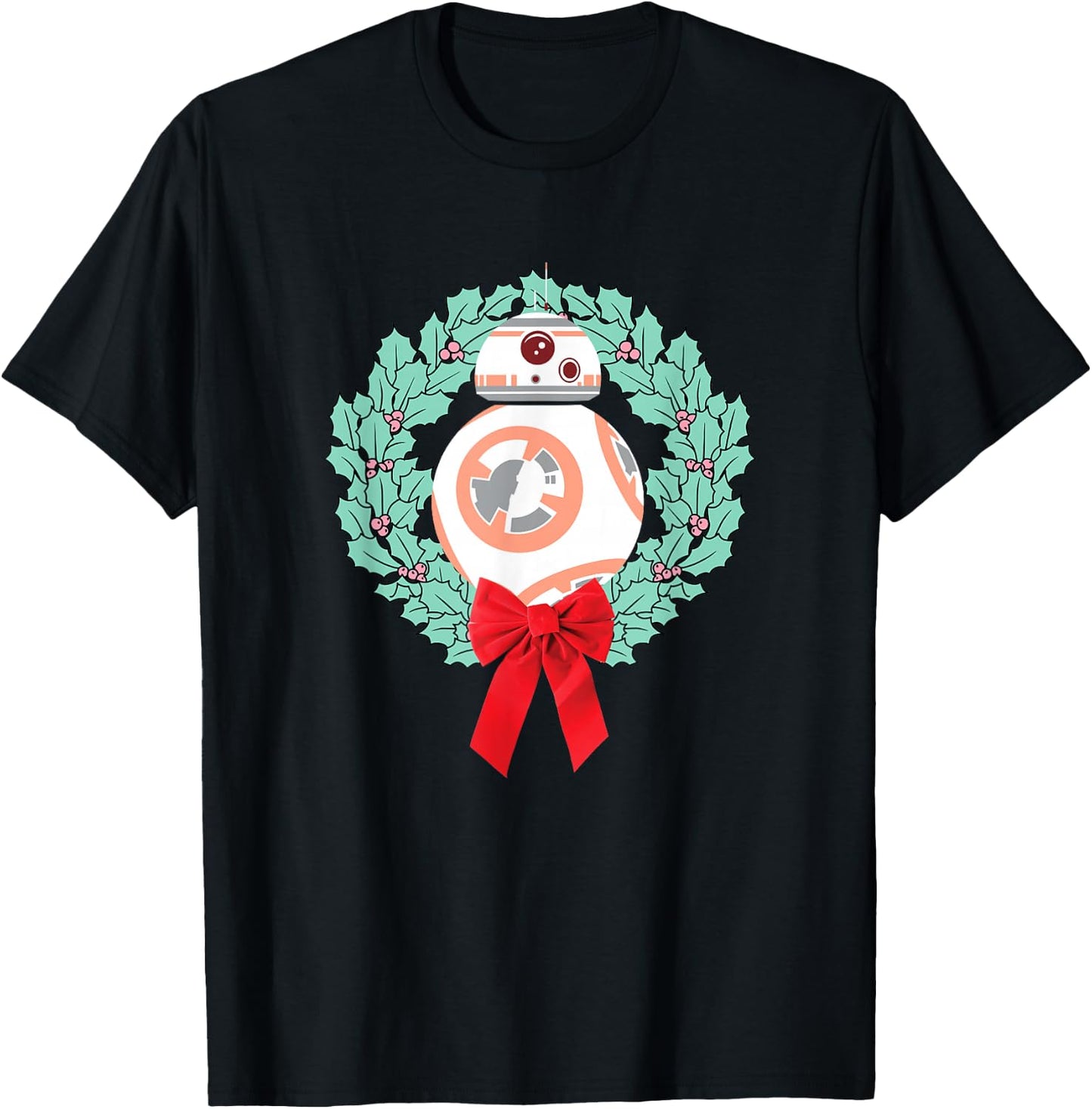 Star Wars The Force Awakens Christmas Crown BB-8 Chest Logo T-Shirt - T-Shirt | Black