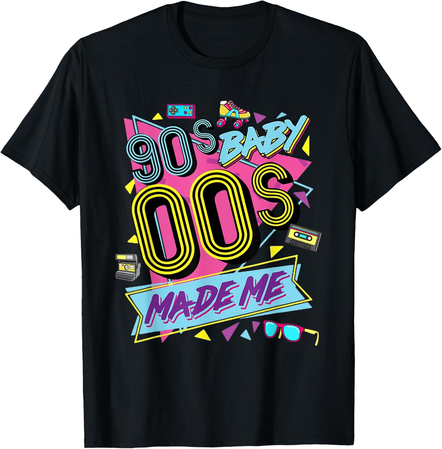 Retro Vintage 90's Baby 00's Made Me Nostalgia Classic T-Shirt - T-Shirt | Black