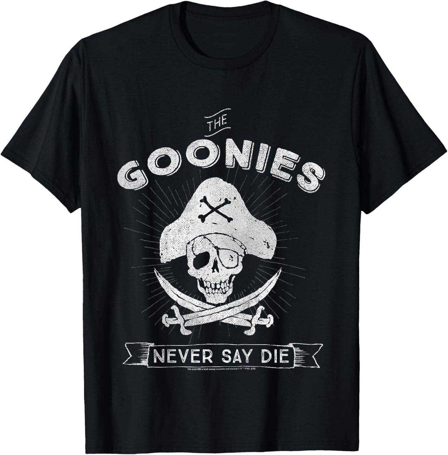 Kids The Goonies Never Say Die Pirate Captain Logo T-Shirt - T-Shirt | Black