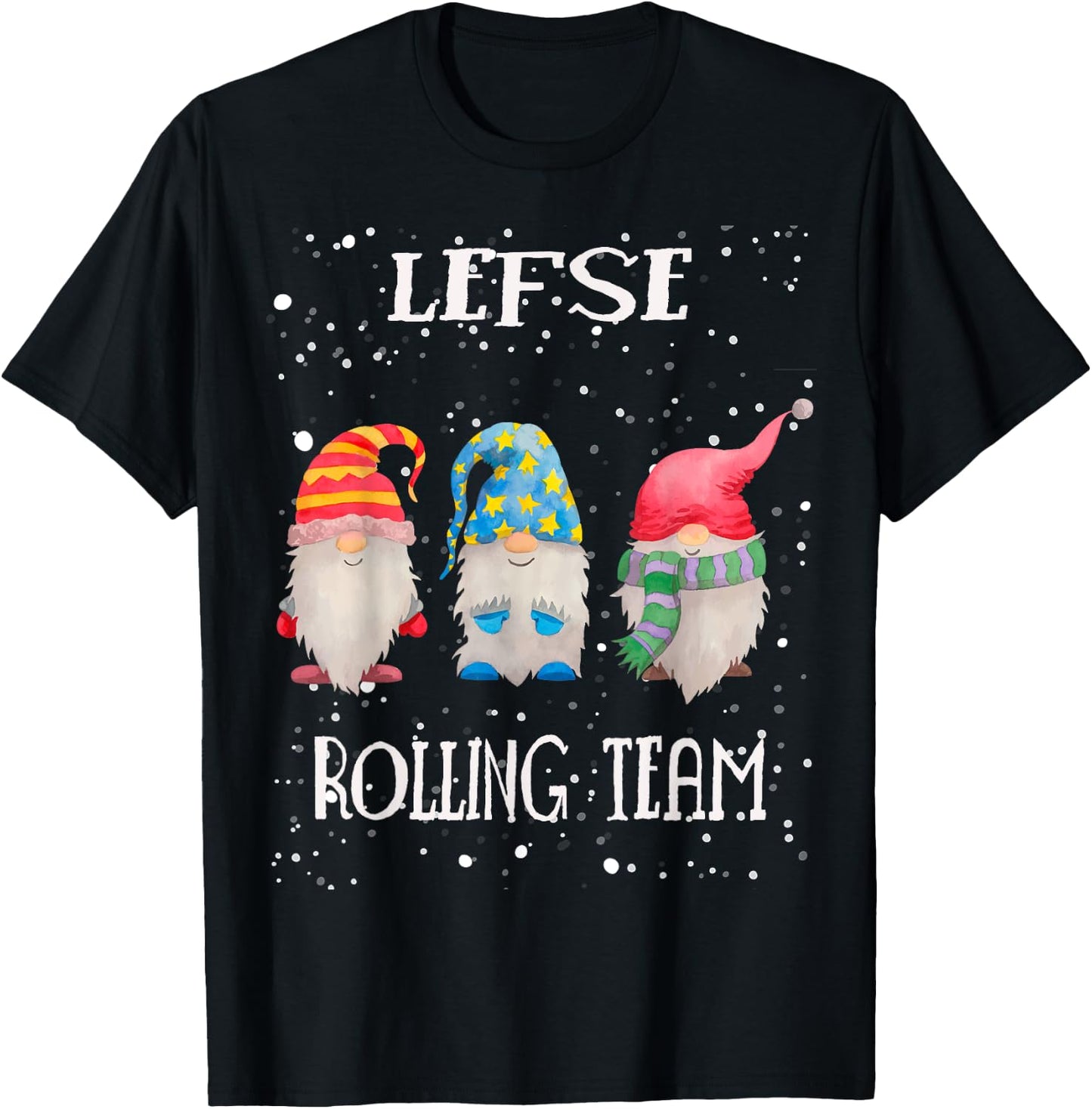 Lefse Rolling Team Nordic Merry Christmas Gnome Baking Tomte T-Shirt - T-Shirt | Black