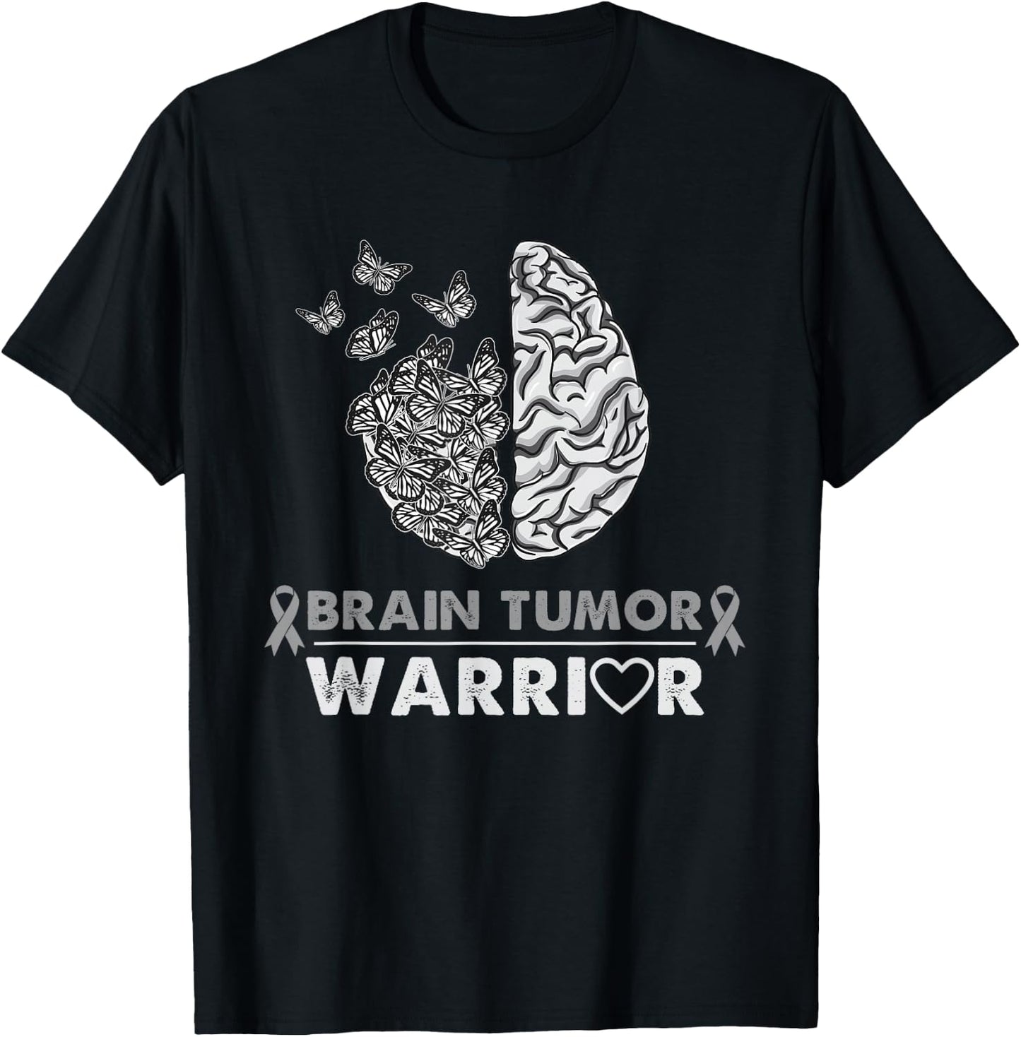 Brain Tumor Warrior Brain Tumor Awareness T-Shirt - T-Shirt | Black