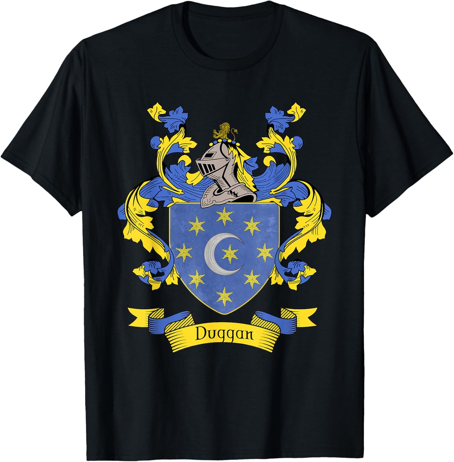 Duggan Coat of Arms | Duggan Surname Family Crest T-Shirt - T-Shirt | Black