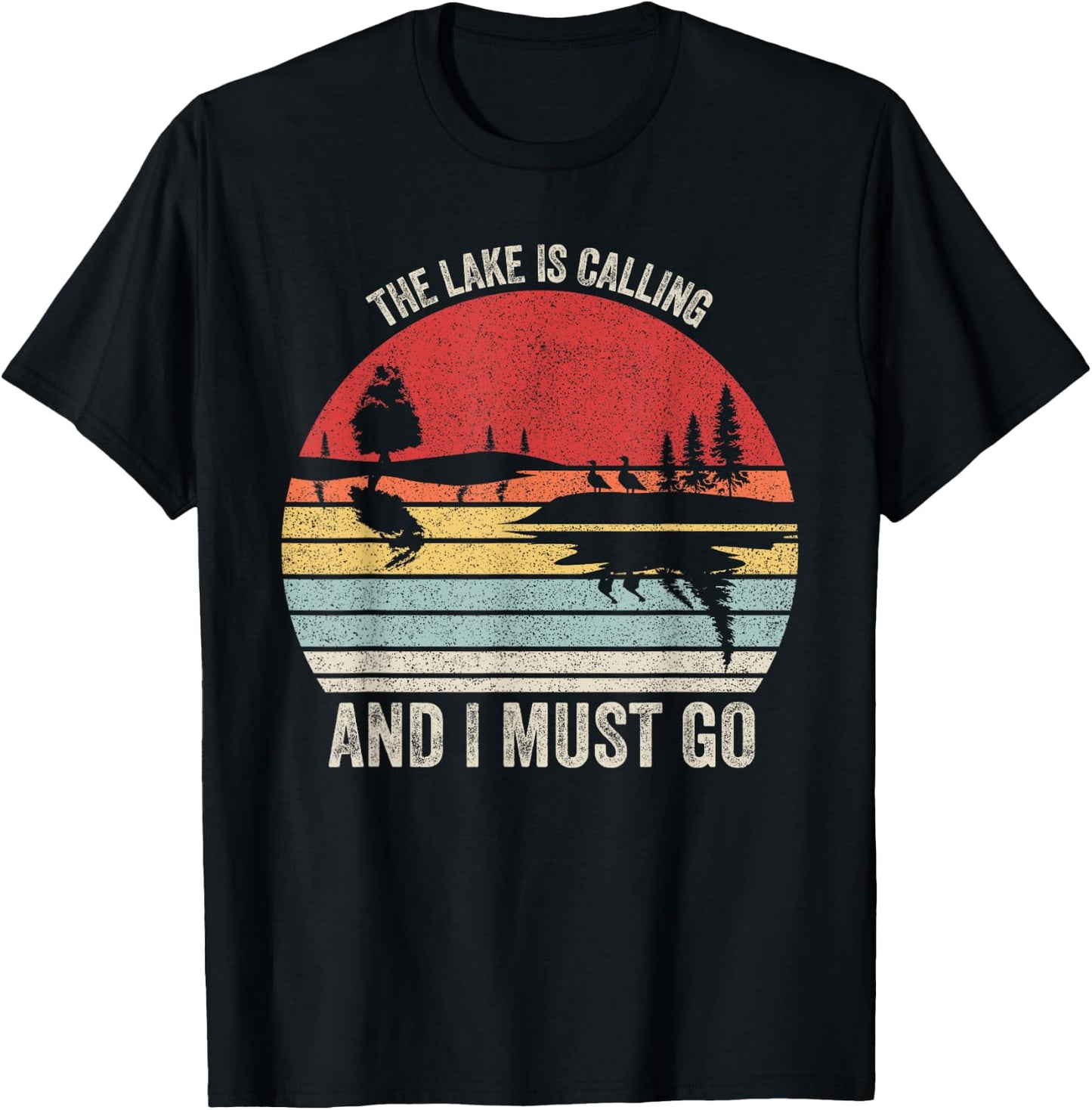 Vintage Retro The Lake Is Calling And I Must Go T-Shirt - T-Shirt | Black