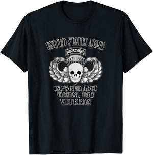 1st/509th ABCT Vicenza, Italy- Veteran (Front Design) T-Shirt - T-Shirt | Black