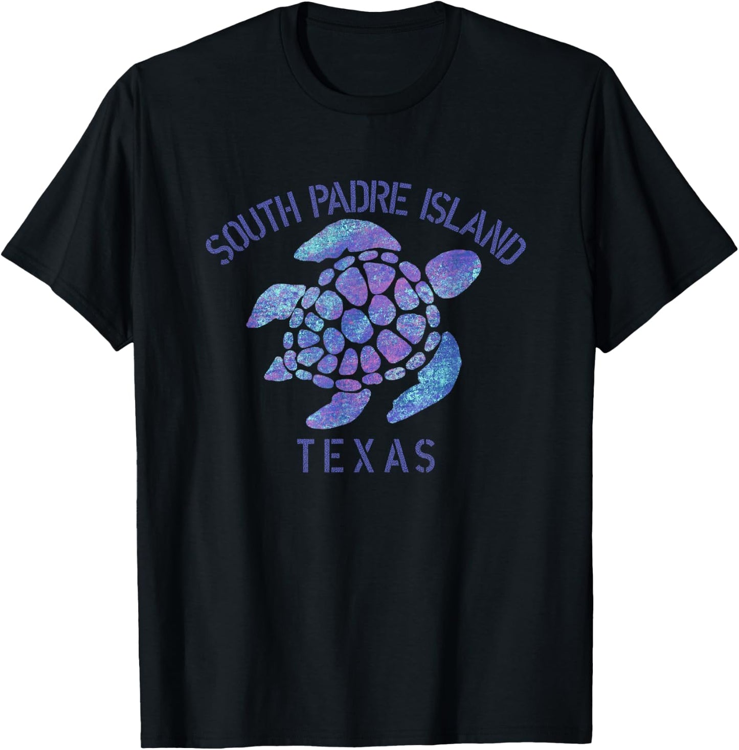 South Padre Island, TX Beach Design / Tribal Turtle Gift T-Shirt - T-Shirt | Black