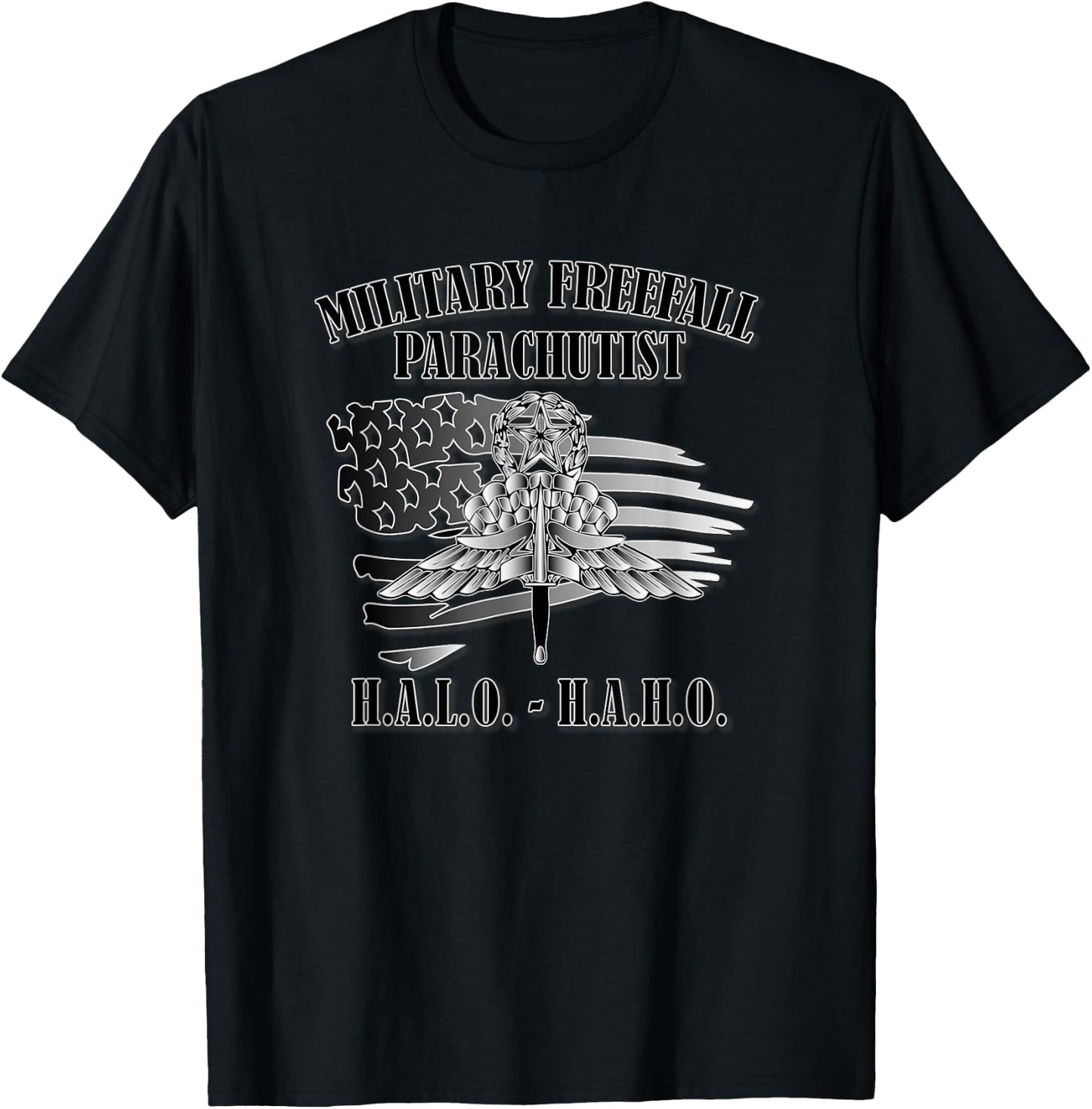 Military Freefall Parachutist (Front Design) T-Shirt - T-Shirt | Black