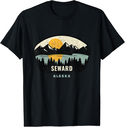 Seward Alaska Design, AK Vacation Souvenir T-Shirt - T-Shirt | Black