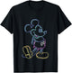Kids Disney Mickey And Friends Mickey Neon Lights Sign Logo T-Shirt - T-Shirt | Black