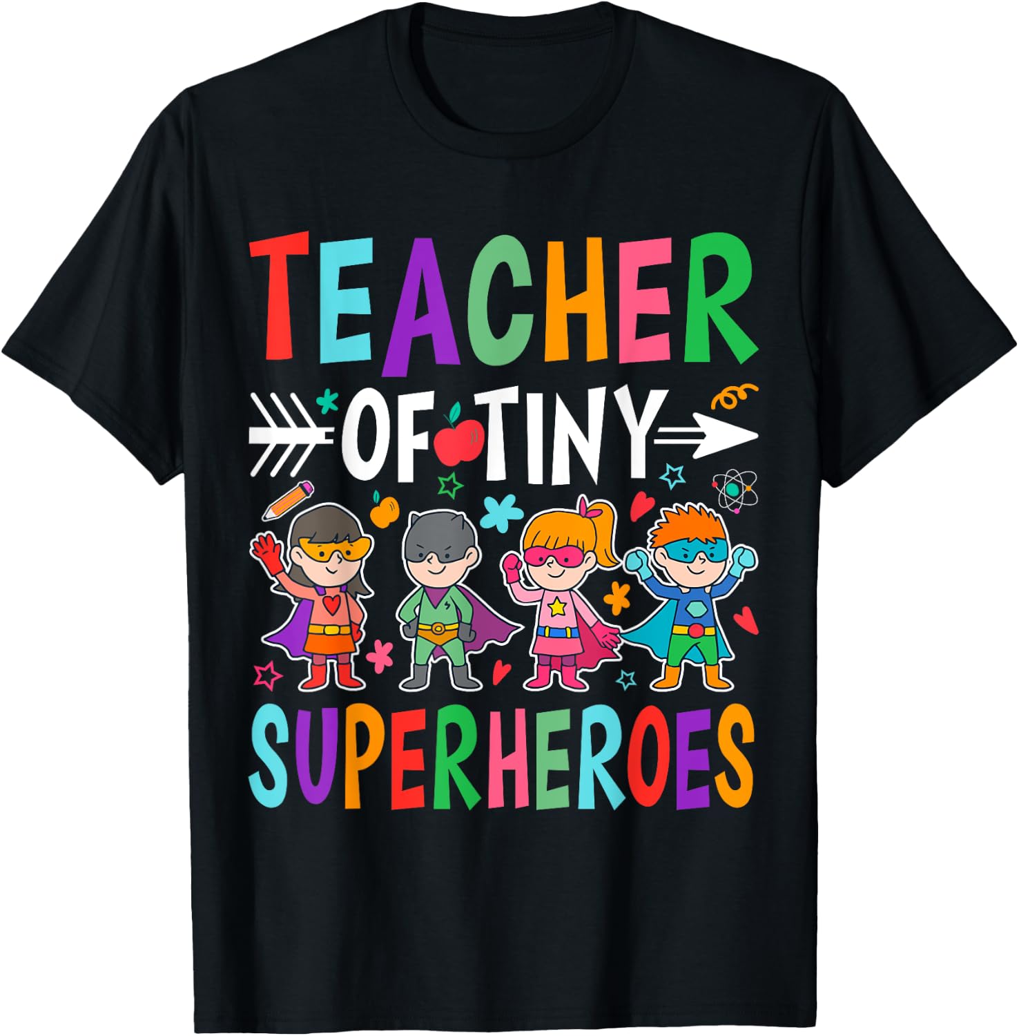 Teacher Of Tiny Superheroes T-Shirt - T-Shirt | Black