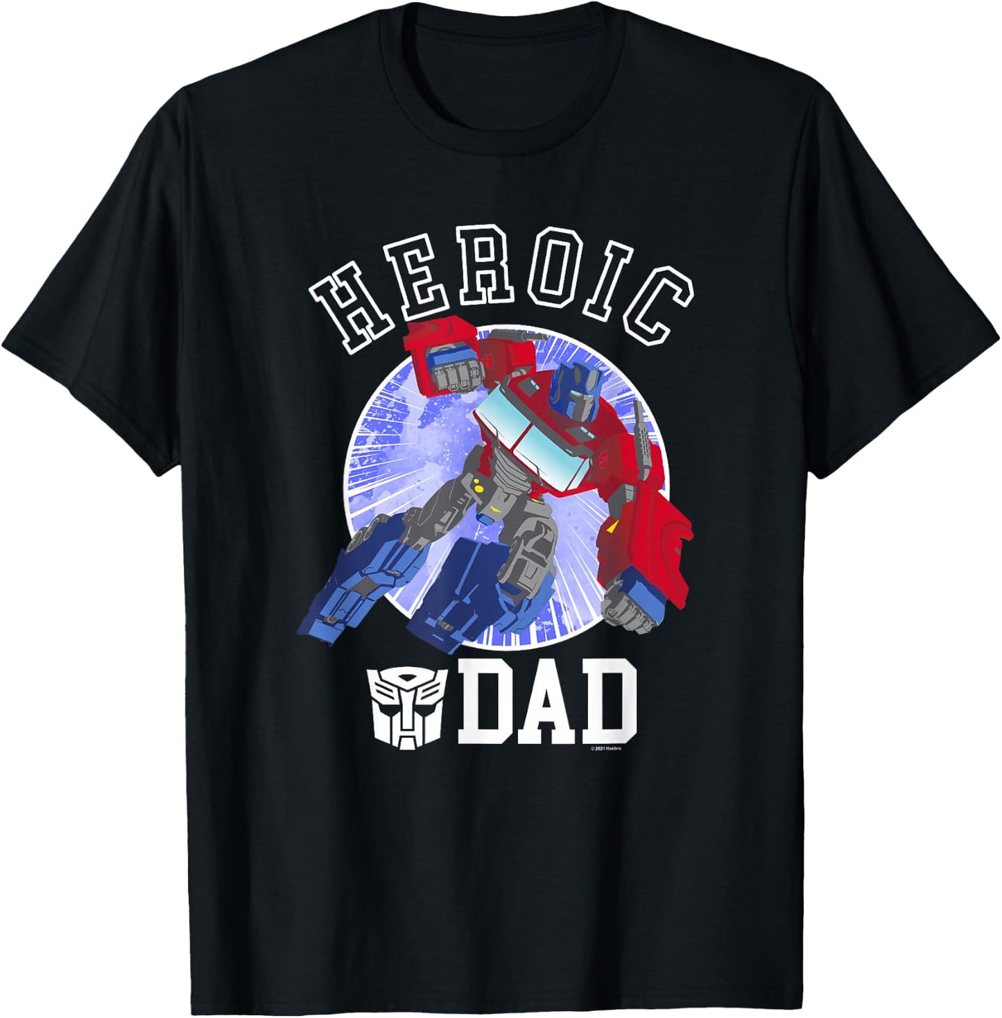Transformers Father's Day Optimus Prime Heroic Dad Vintage T-Shirt - T-Shirt | Black