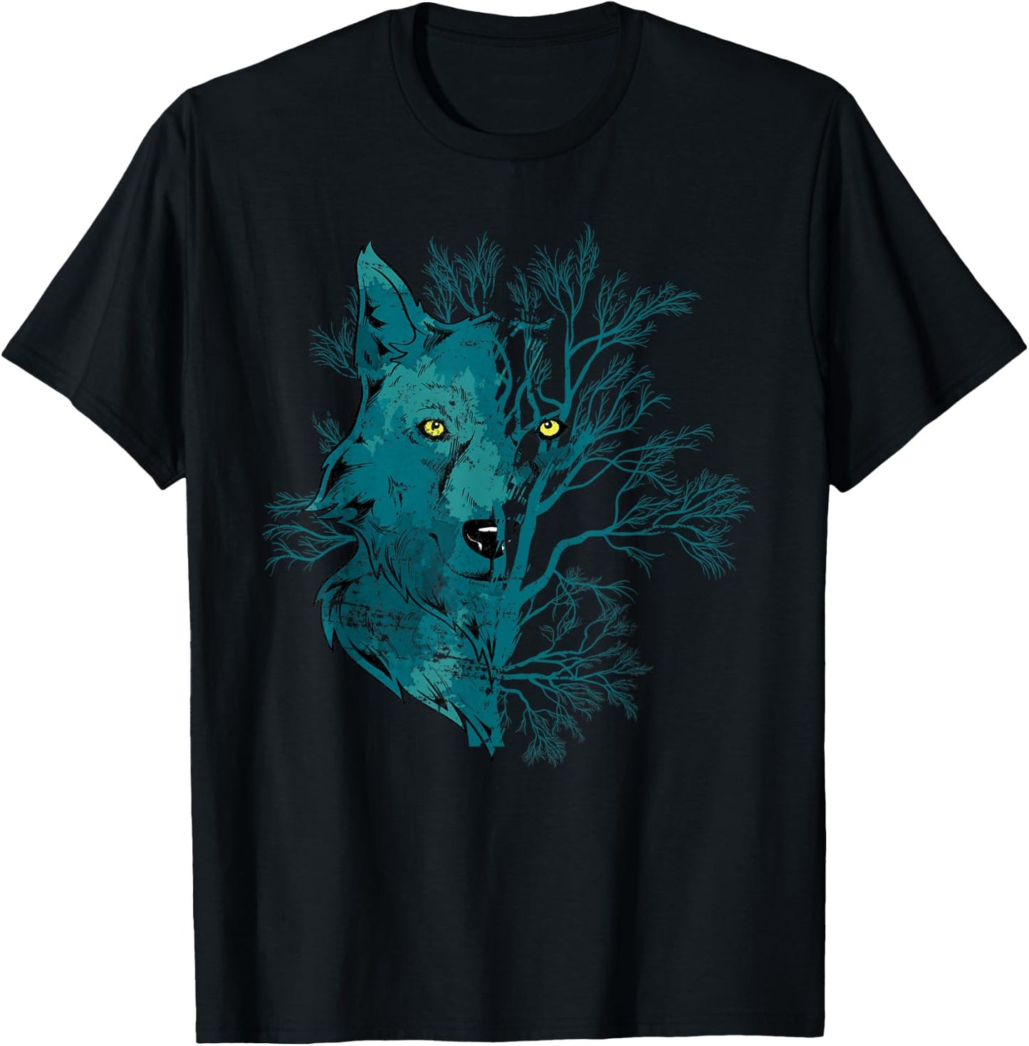 Howling Forest Animal Lover Gift Wildlife Predator Wolf T-Shirt - T-Shirt | Black