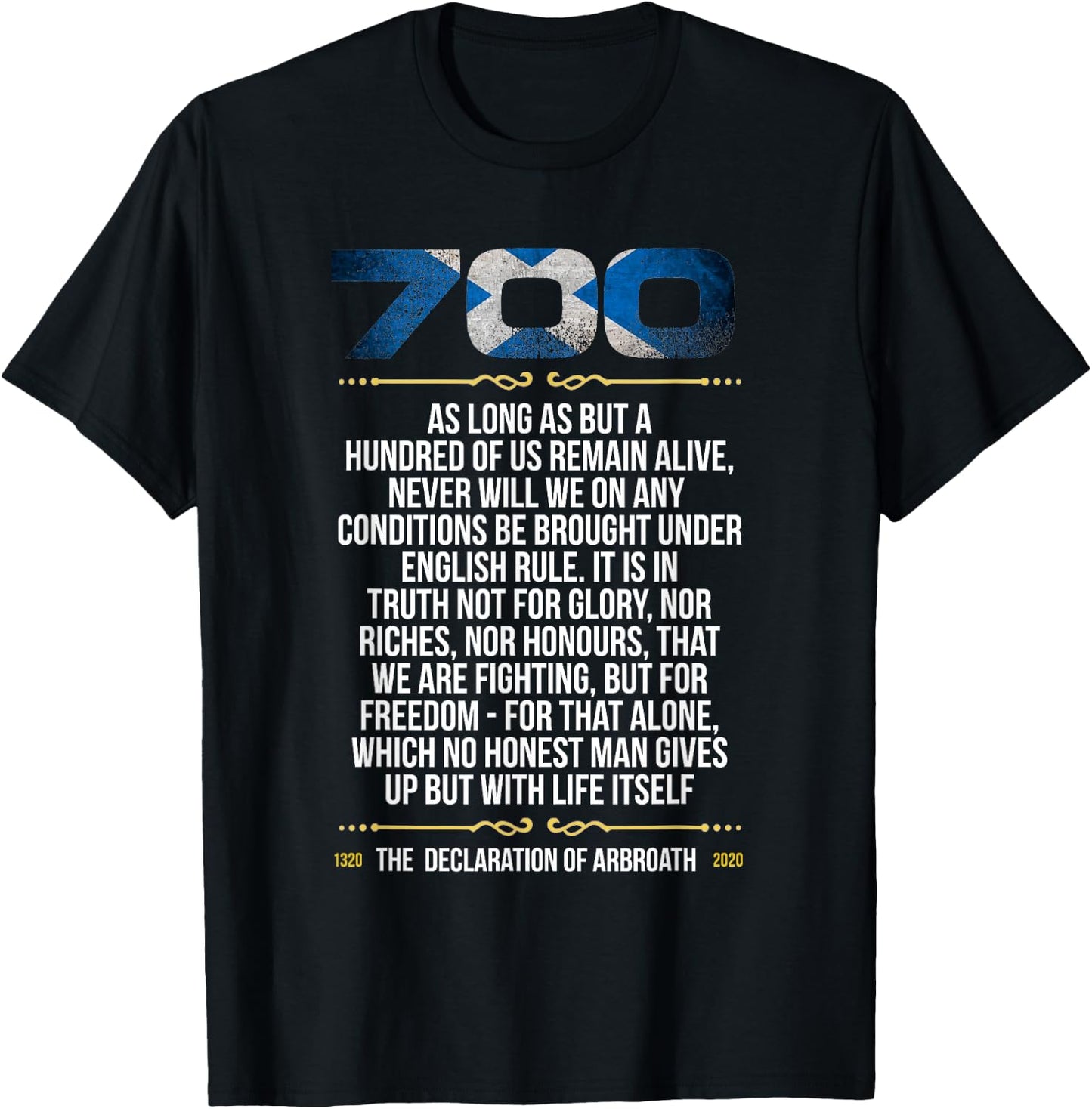 700th Anniversary Signing of the Declaration of Arbroath T-Shirt - T-Shirt | Black