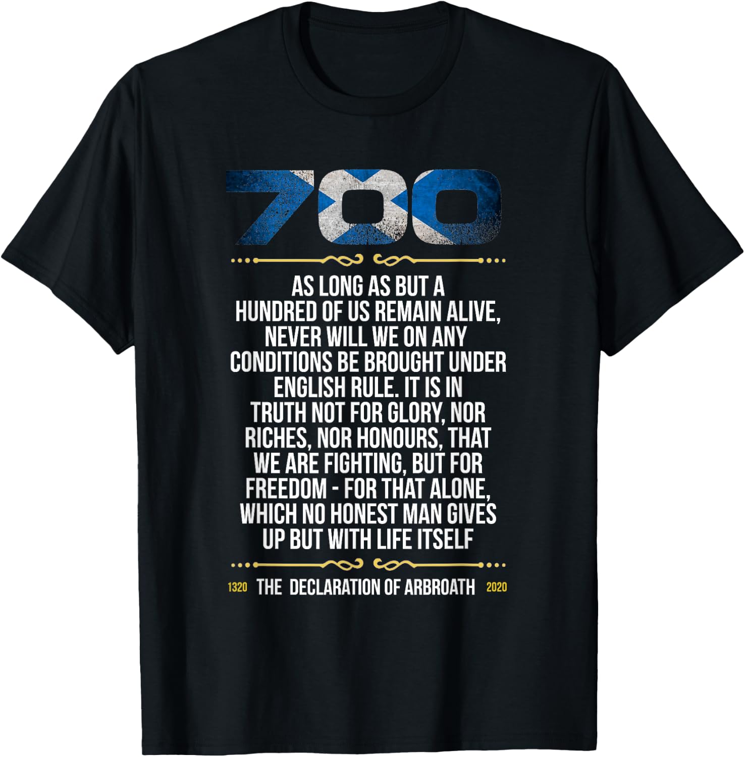700th Anniversary Signing of the Declaration of Arbroath T-Shirt - T-Shirt | Black