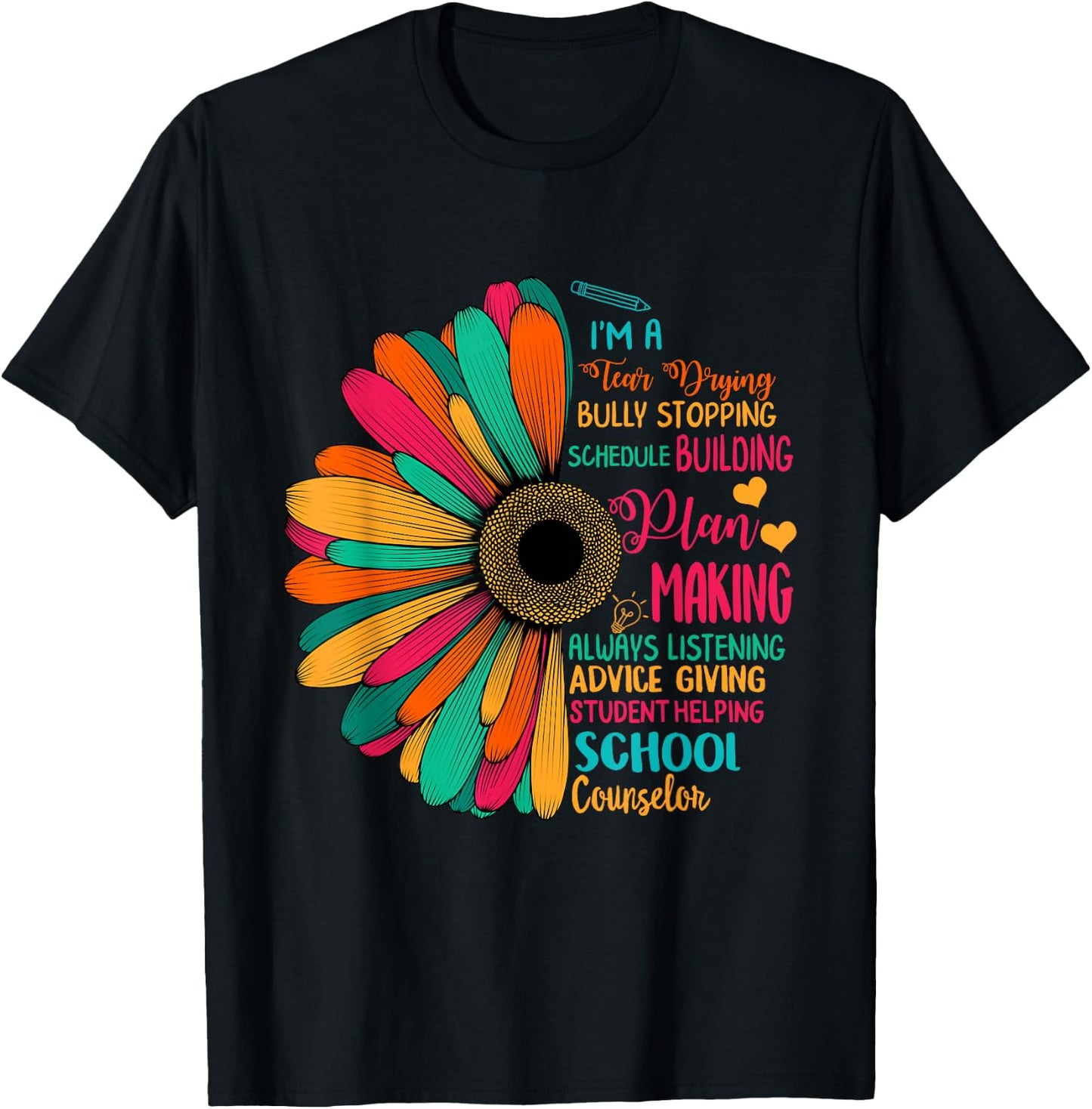 School Counselor National School Counseling Week Teacher Men Women Girls Kids T-Shirt - T-Shirt | Black