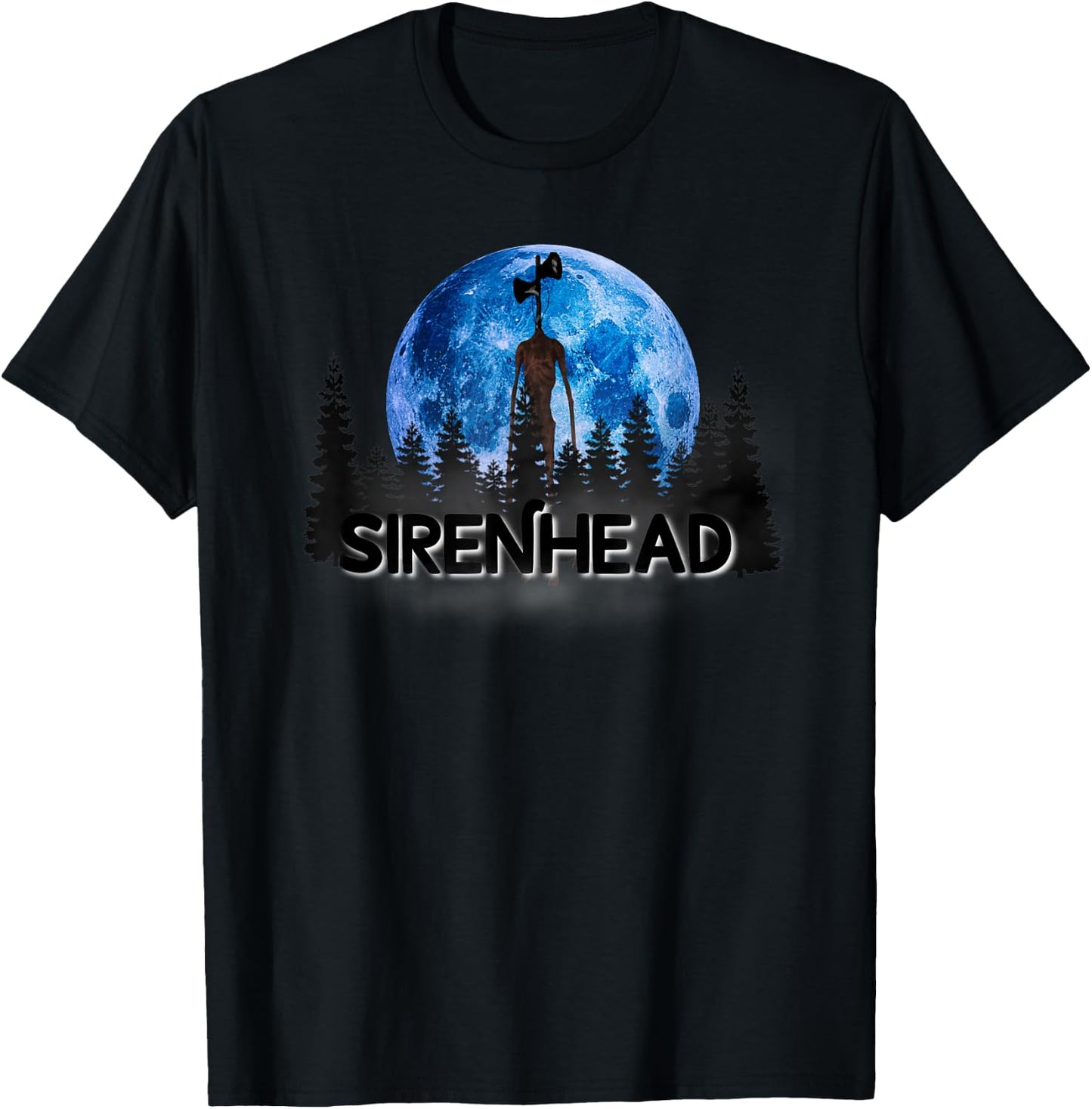 Siren head, Cartoon cat we love to escape from Siren head T-Shirt - T-Shirt | Black