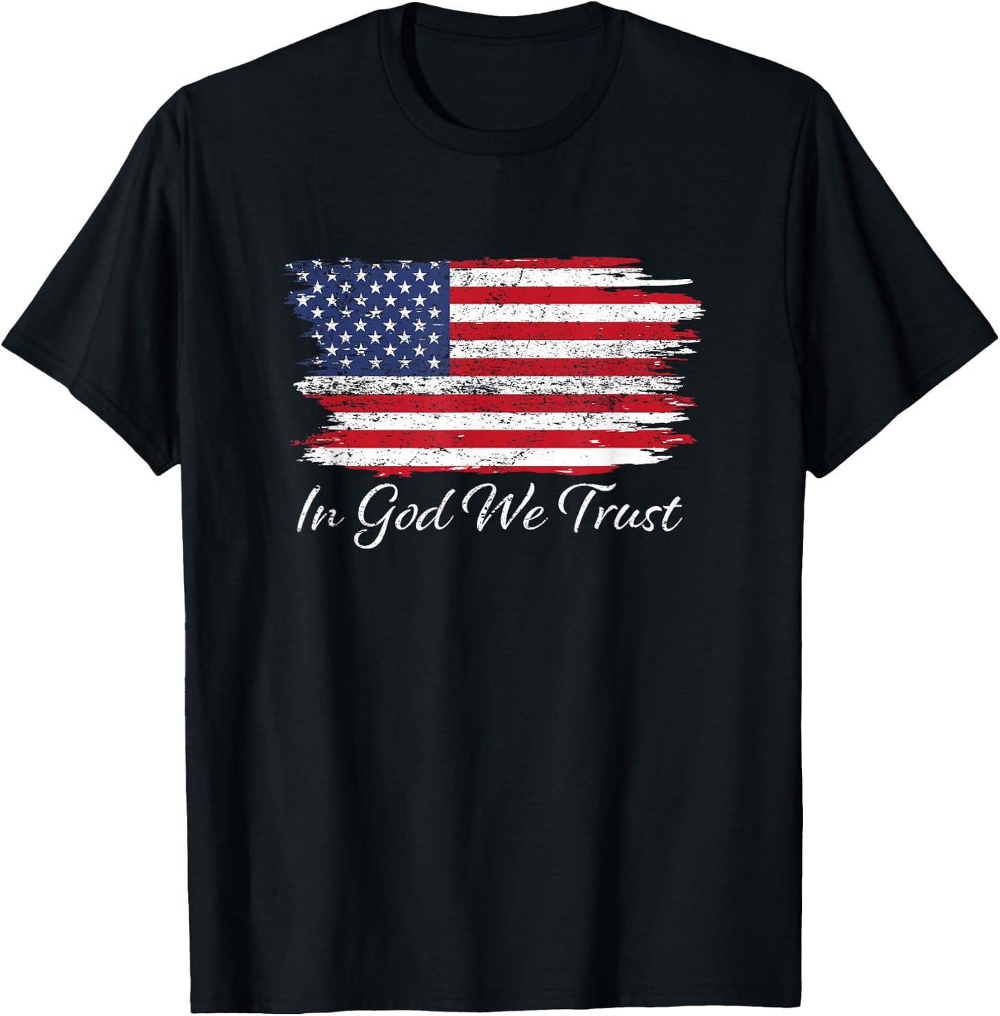 in God We Trust US Flag Patriotic T-Shirt - T-Shirt | Black