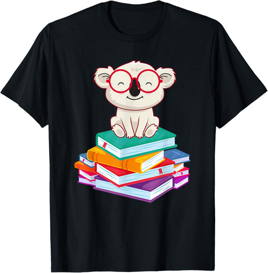 Reading Bookworm Gift Koala T-Shirt - T-Shirt | Black