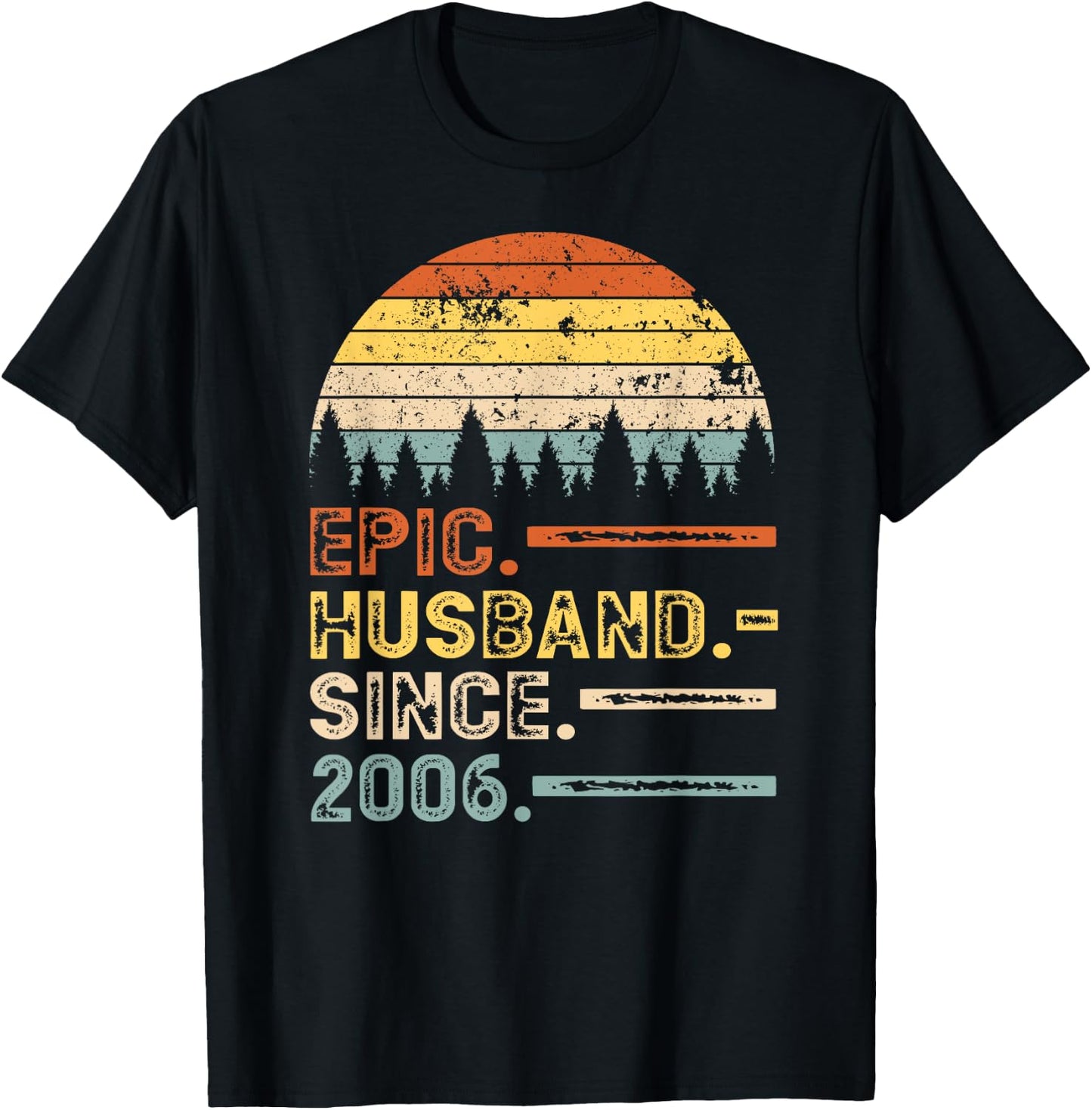 14th Wedding Anniversary Gifts For Epic Husband Since 2006 T-Shirt - T-Shirt | Black