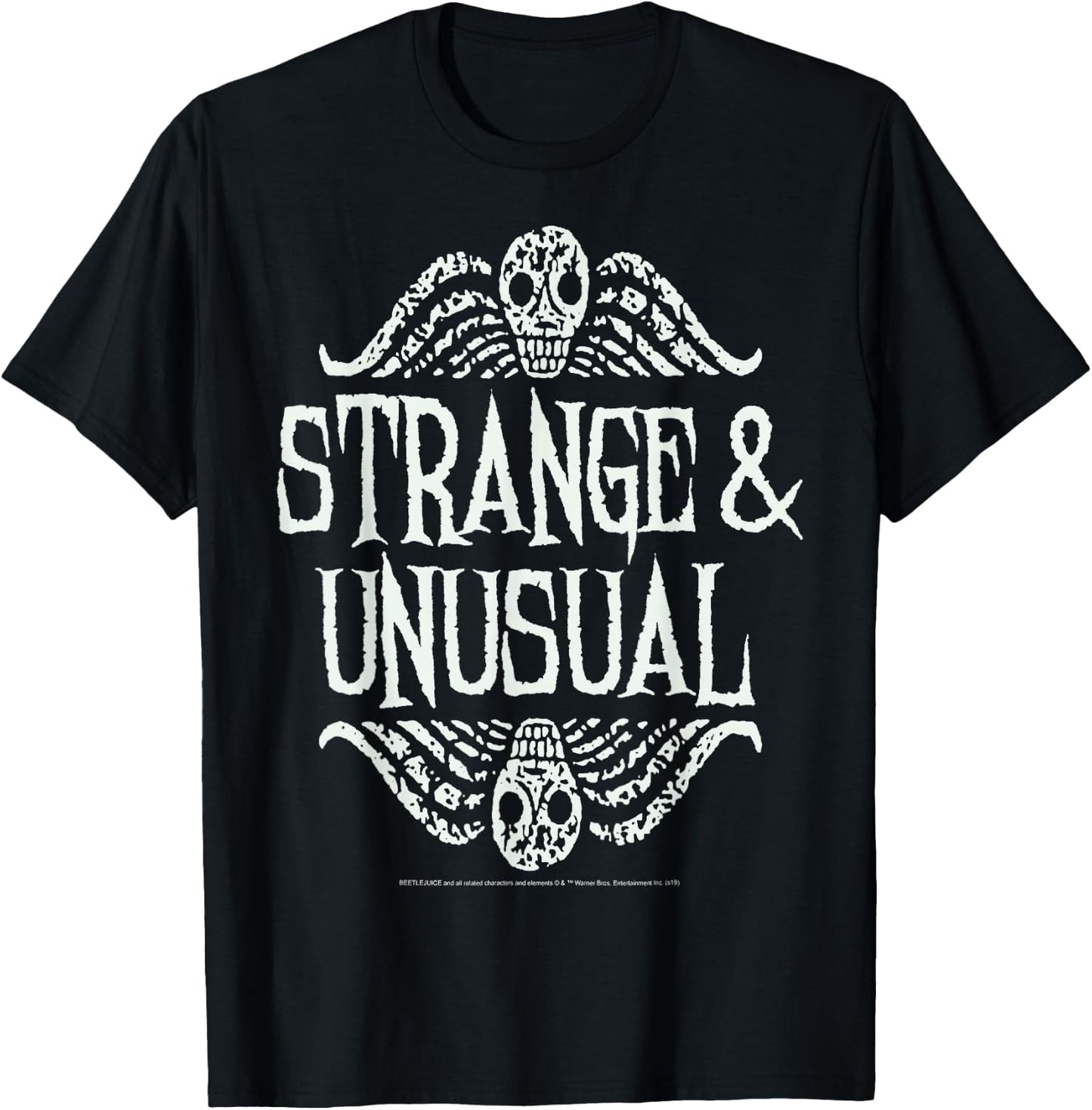 Beetlejuice Strange & Unusual Distressed Skulls T-Shirt - T-Shirt | Black