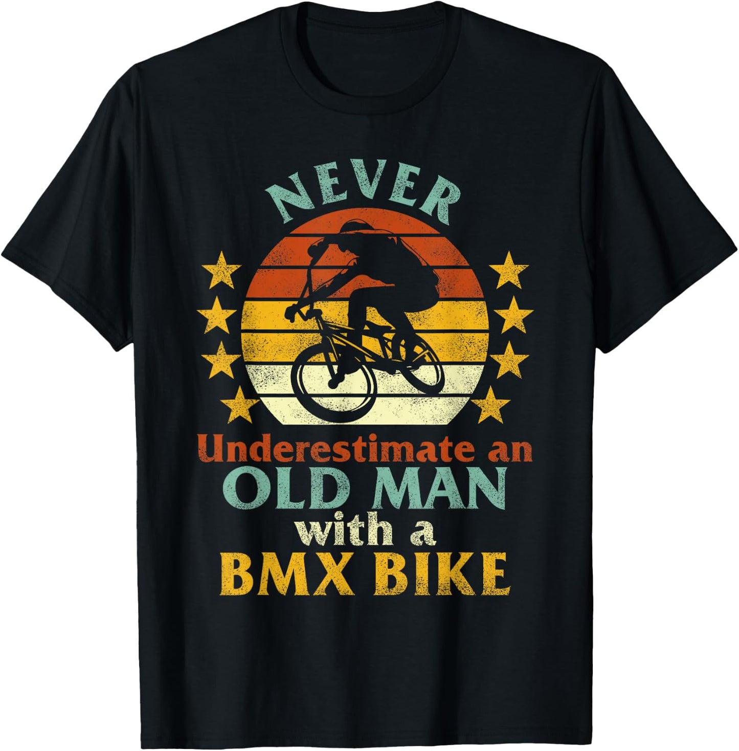 BMX Dad Old Man BMX Bike Riding Fathers Day Grandpa Daddy T-Shirt - T-Shirt | Black