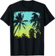 Palm Tree Silhouette Tree design, Vintage Graphic gift T-Shirt - T-Shirt | Black
