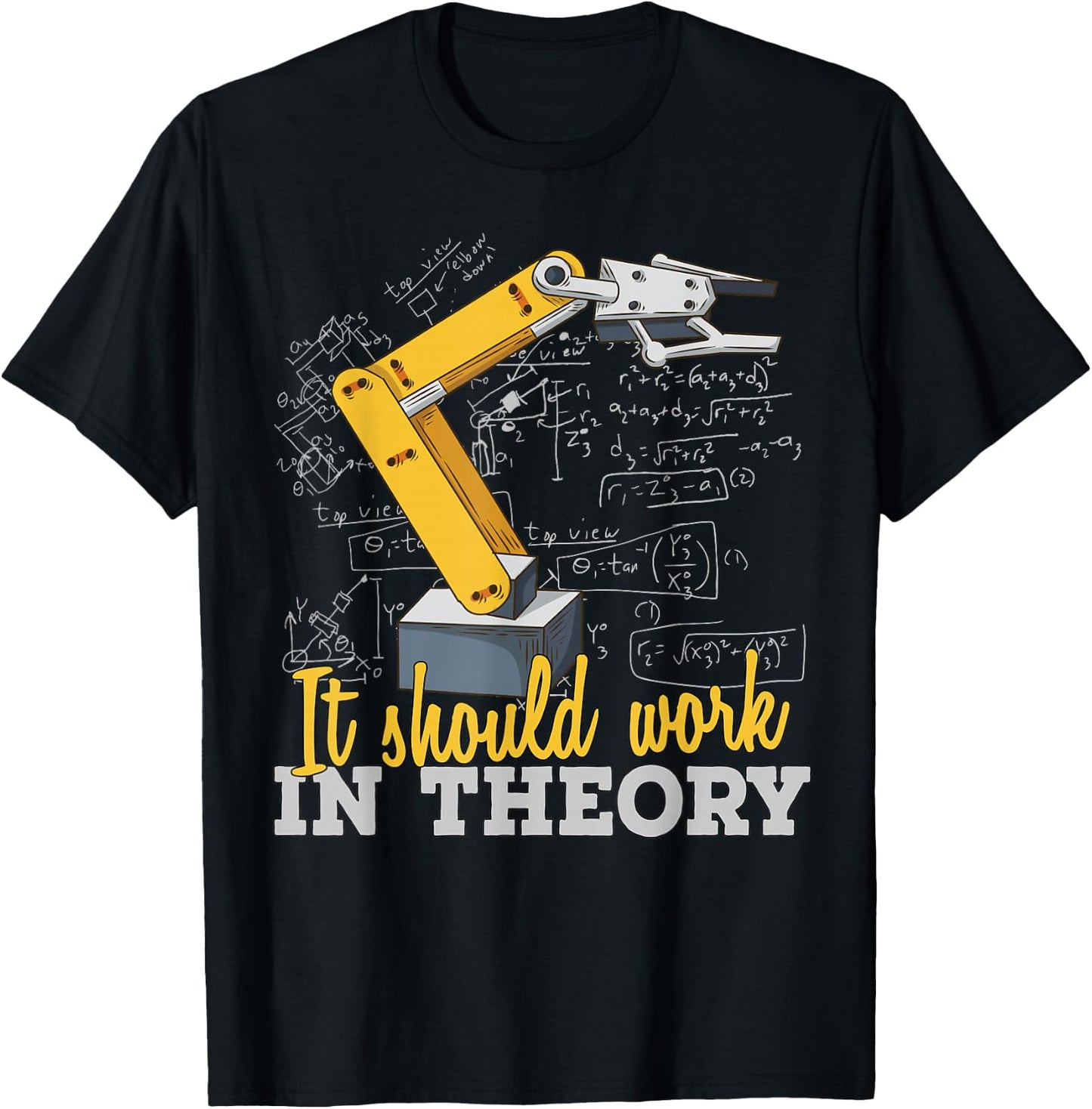 Cartoon robot arm - funny robot engineer T-Shirt - T-Shirt | Black