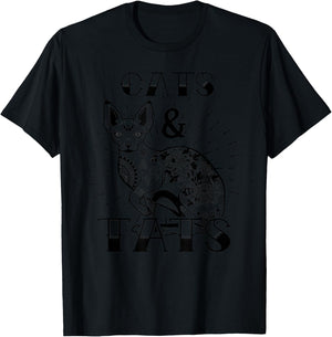 Cats & Tats Cat and Tattoo Lover Gift T-Shirt - T-Shirt | Black