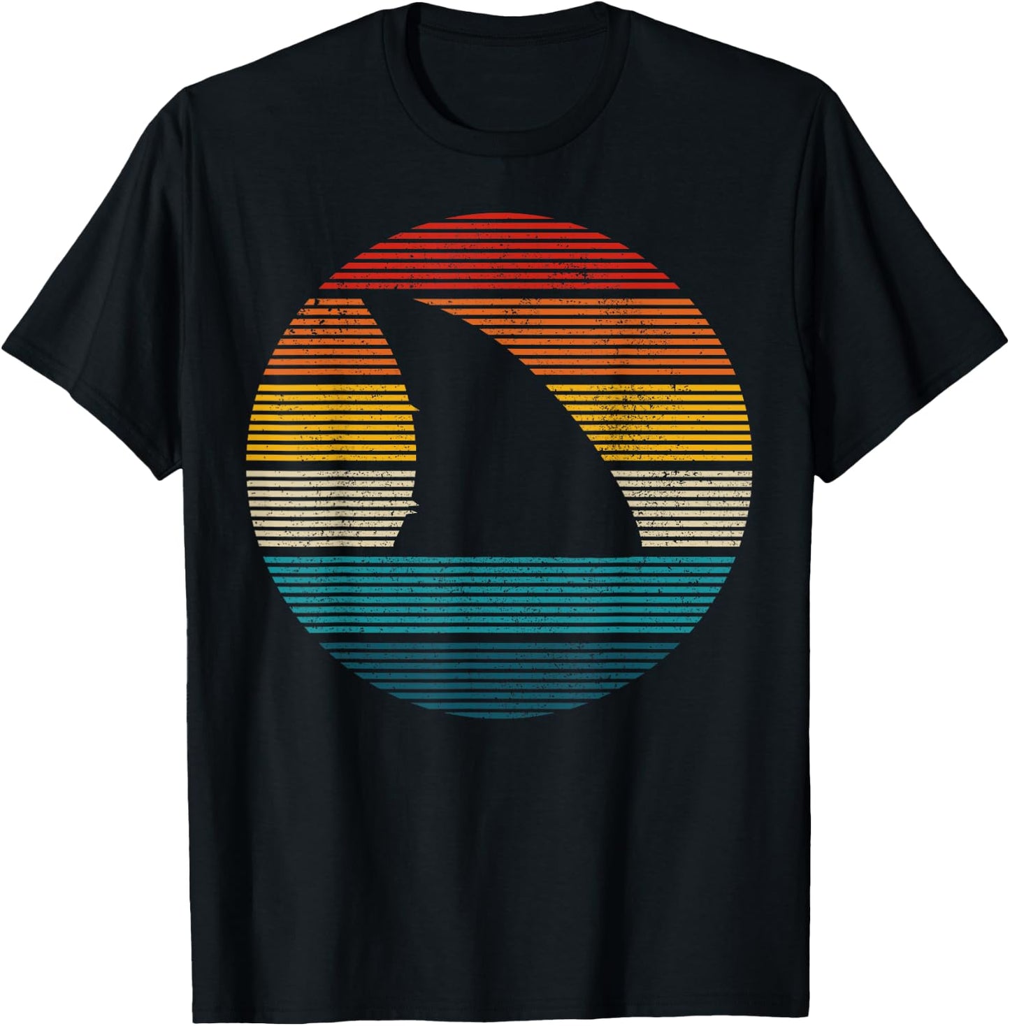 Shark Fin Vintage Scuba Diving Surf Retro Diver Gift T-Shirt - T-Shirt | Black