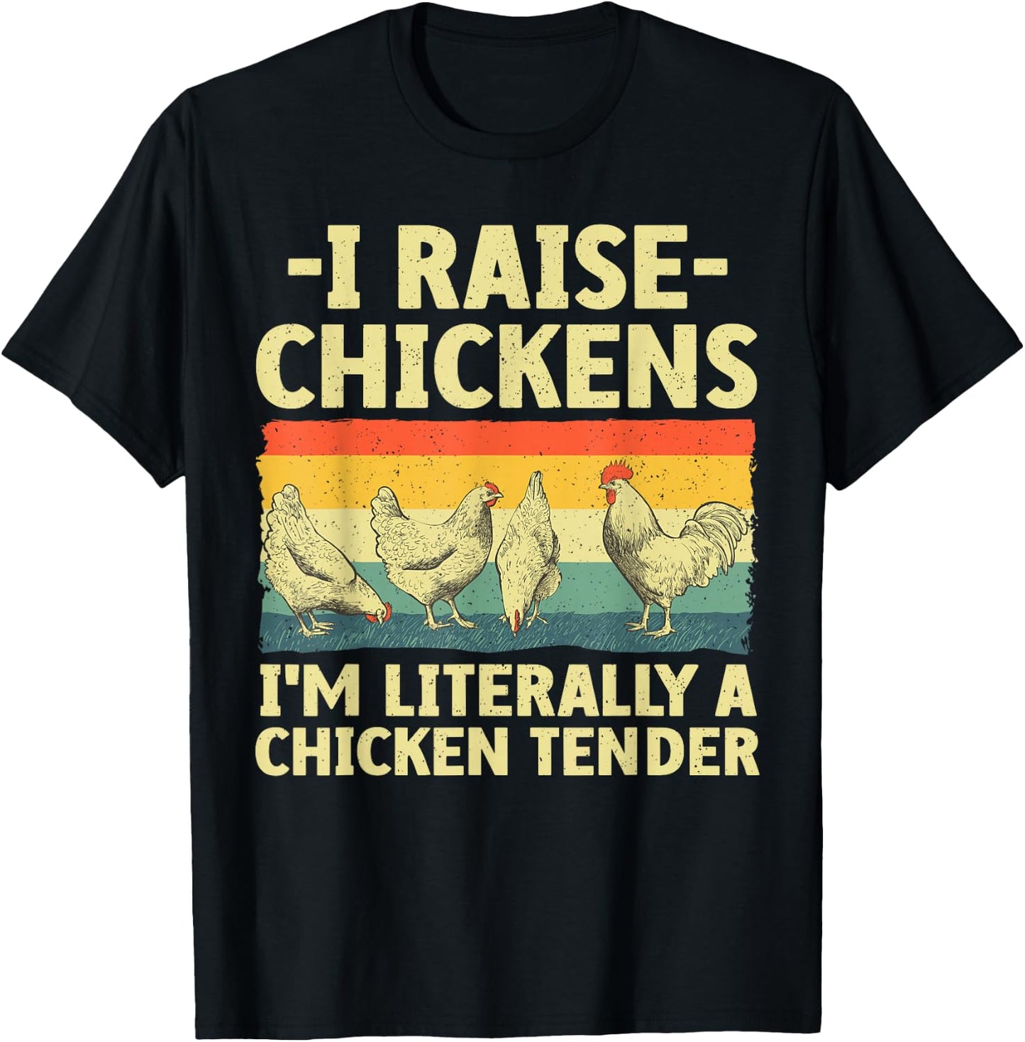 Chicken Gift Chicken Lover Accessories & Stuff -Adult Black Small Funny Chicken Tender Art Poultry Chicken Farmer T-Shirt - T-Shirt | Black