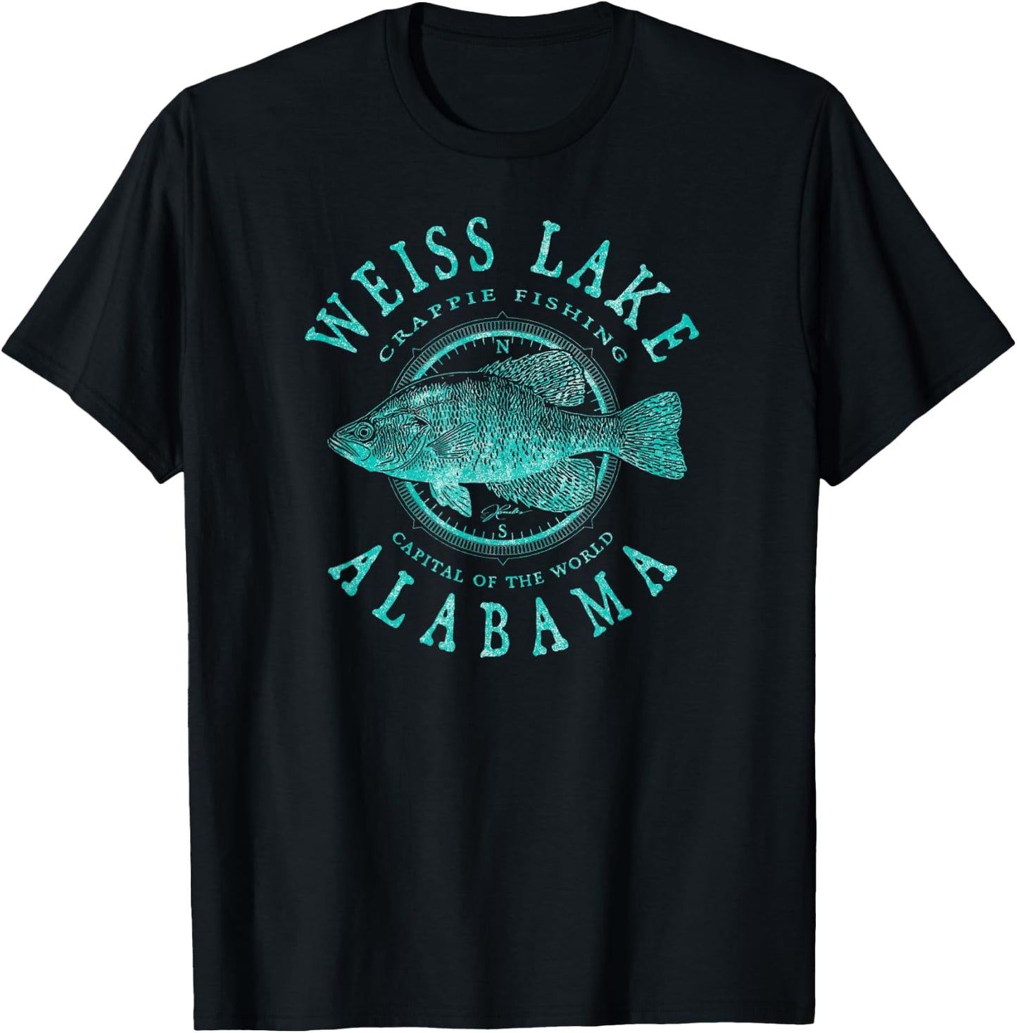 JCombs: Weiss Lake, Alabama, Crappie Fishing T-Shirt - T-Shirt | Black