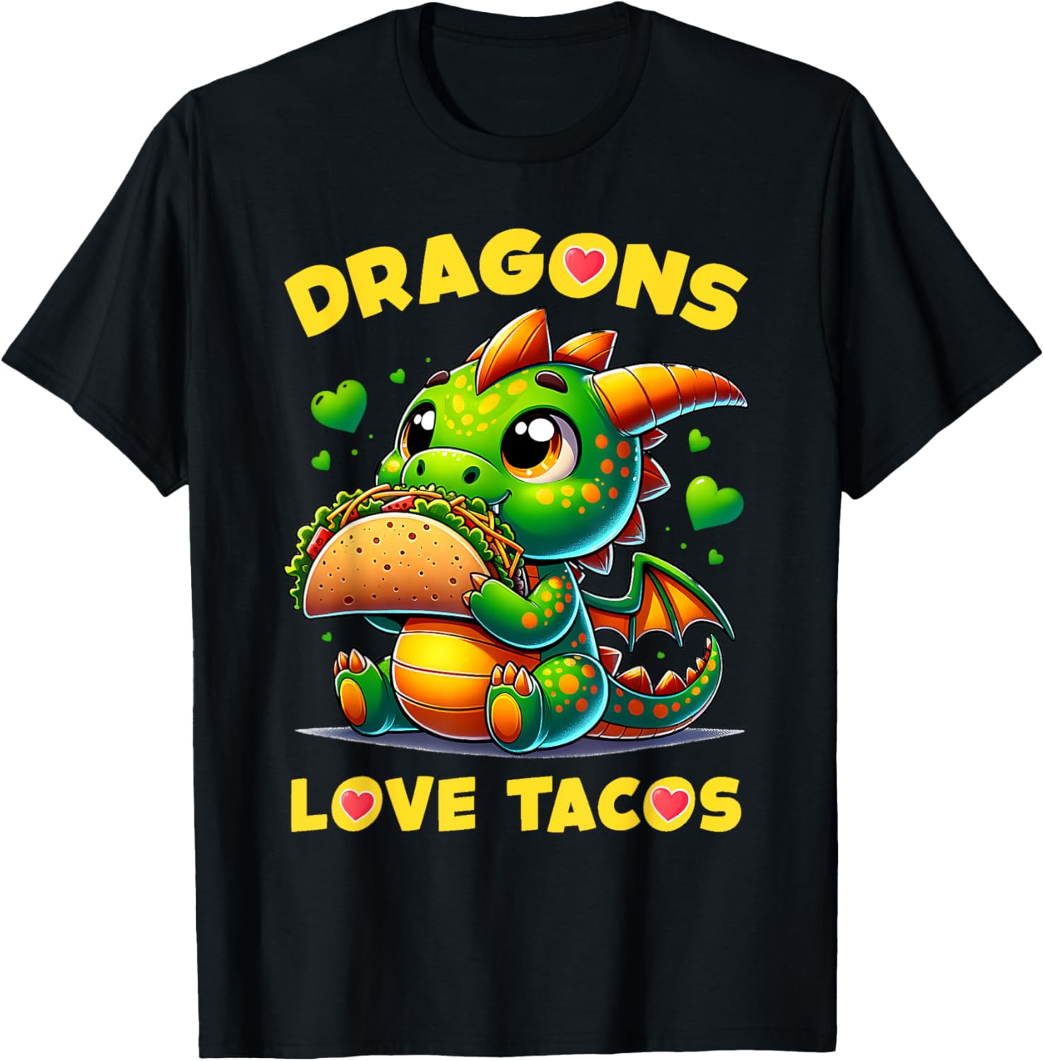 Dragons Love Tacos Cute Cinco De Mayo Mexican Food Kids Boys T-Shirt - T-Shirt | Black